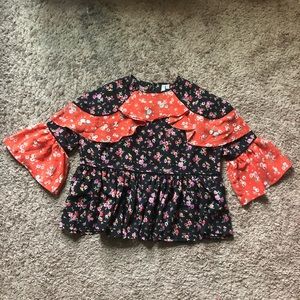 ASOS Floral Peasant Blouse